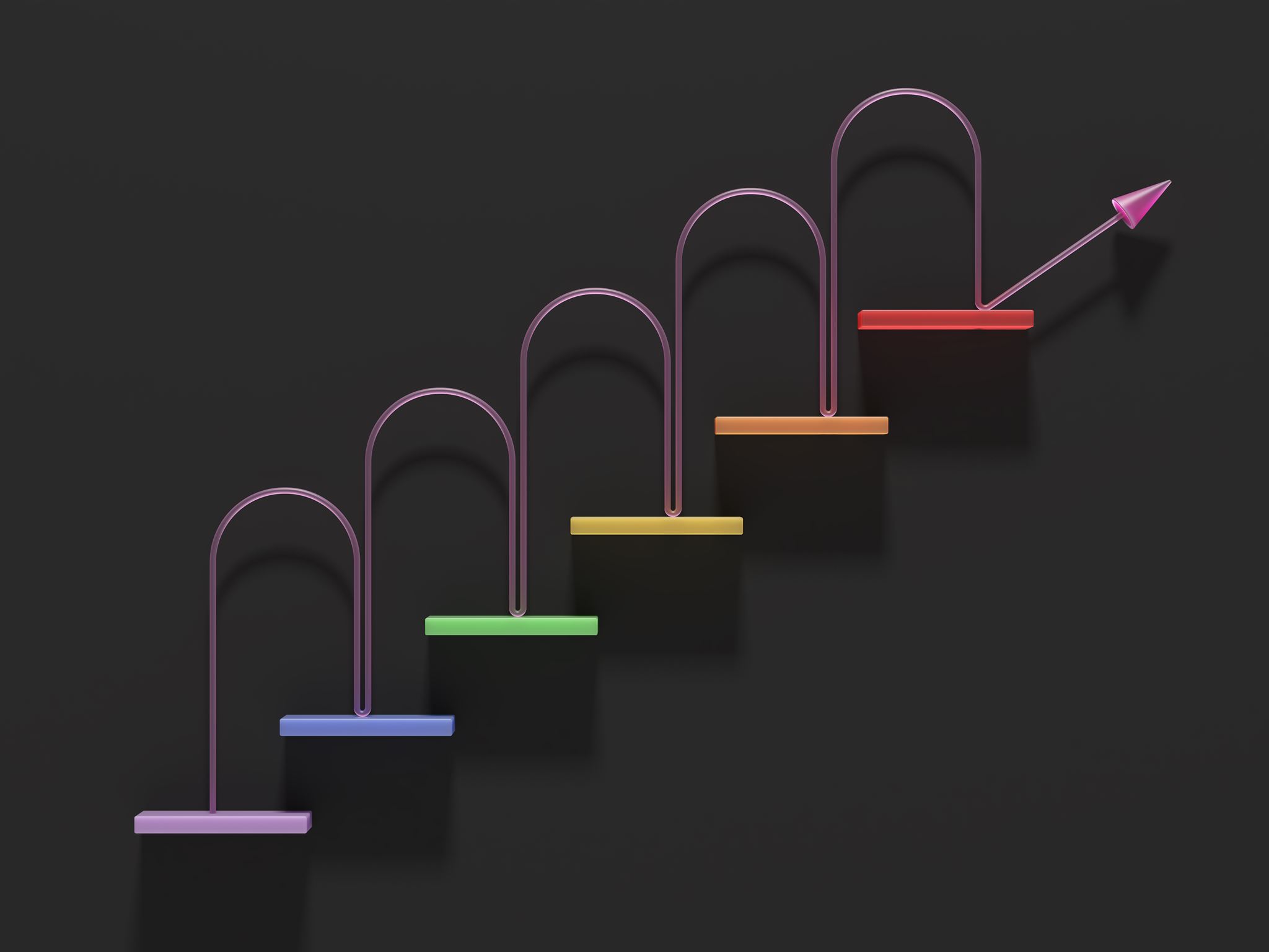 Colorful-steps-and-arrow